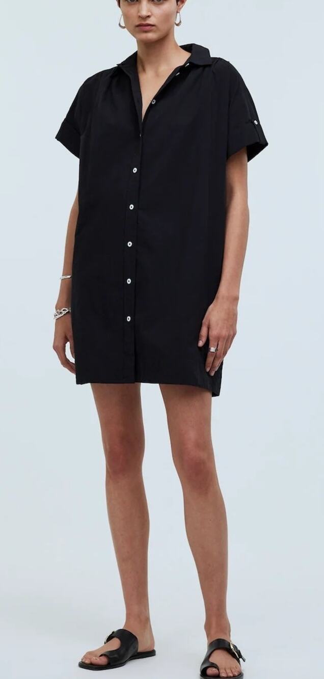Madewell Collared Button-Front Mini Shirtdress Size XS NWT